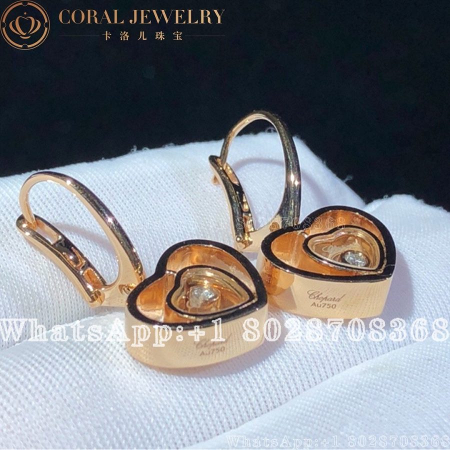 Chopard Happy Hearts Rose Gold Diamond Earrings 837482 5002 Coral (2)