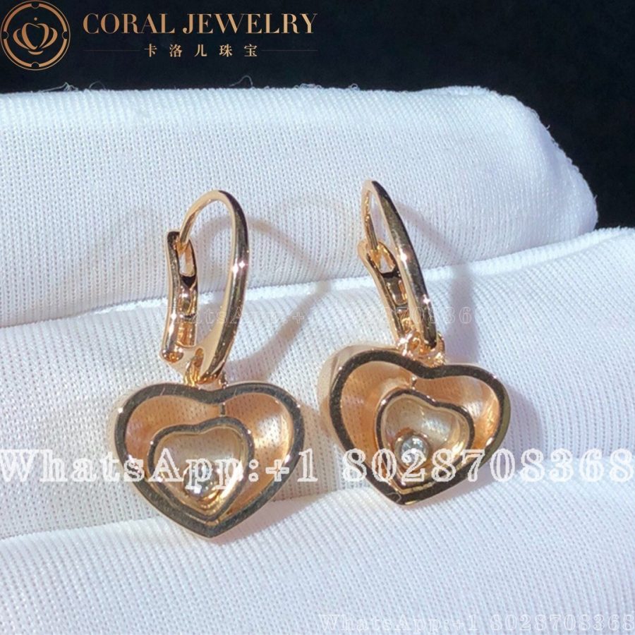 Chopard Happy Hearts Rose Gold Diamond Earrings 837482 5002 Coral (4)