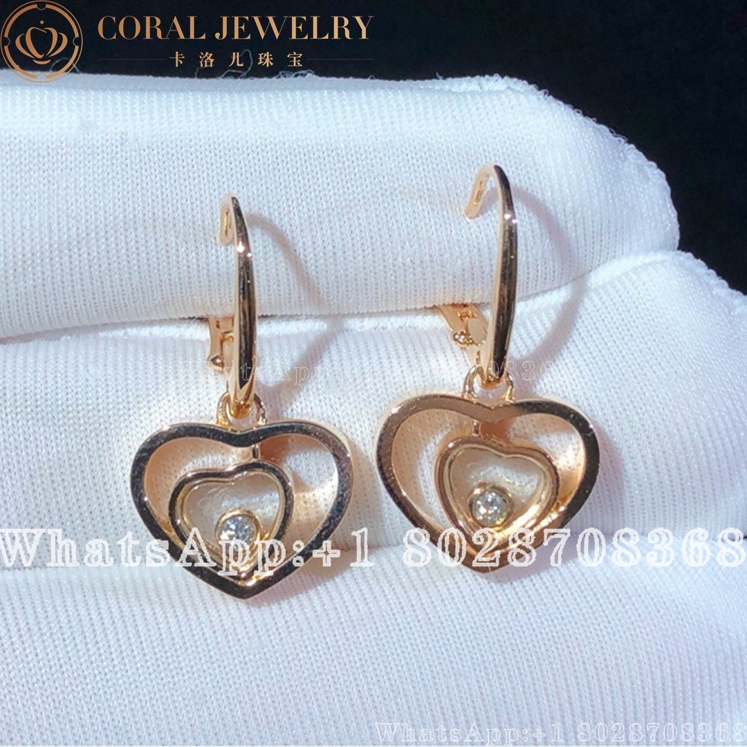 Chopard Happy Hearts Rose Gold Diamond Earrings 837482 5002 Coral (5)