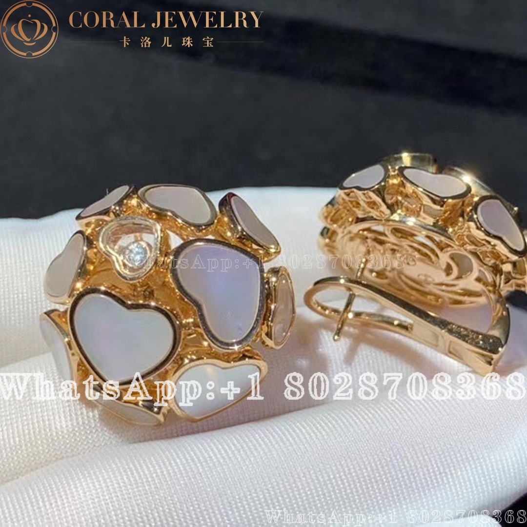 Chopard Happy Hearts Rose Gold Mother Of Pearl Earrings 847482 5301 Coral (3)