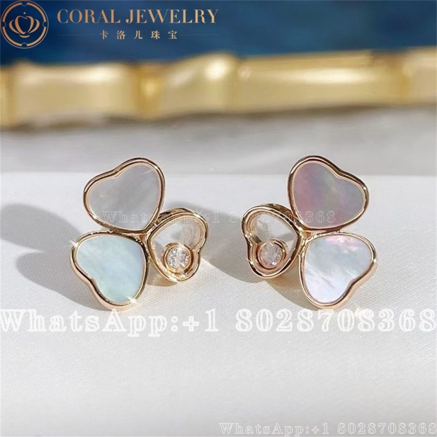 Chopard Happy Hearts Wings Earrings Ethical Rose Gold Diamonds Mother Of Pearl 83a083 5301 Coral (7)