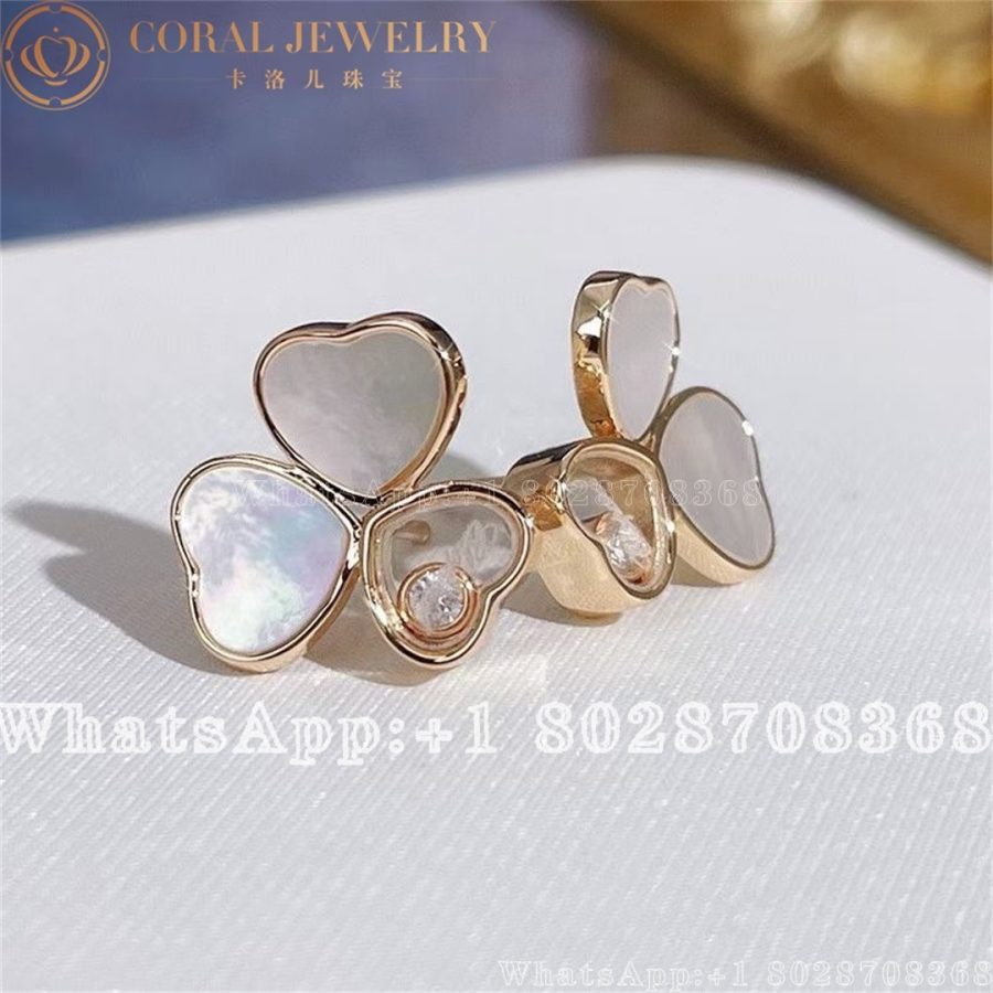 Chopard Happy Hearts Wings Earrings Ethical Rose Gold Diamonds Mother Of Pearl 83a083 5301 Coral (9)