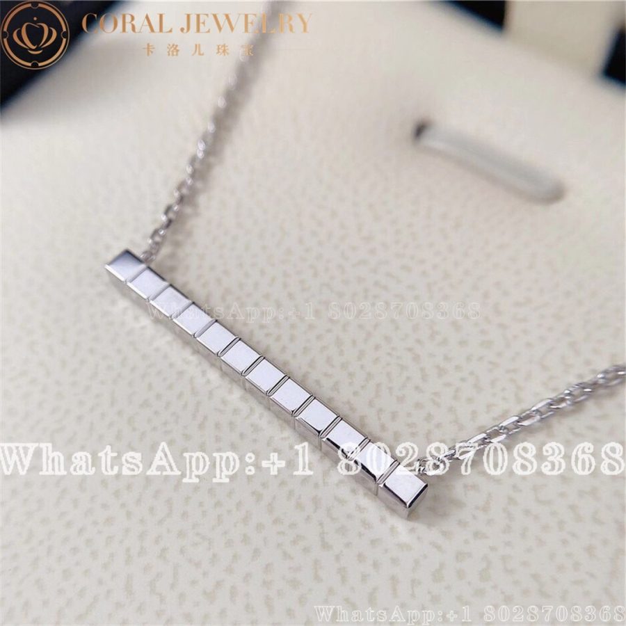 Chopard Ice Cube Necklace Ethical White Gold Half Set Diamonds Ref Number 817702 1002 Coral (1)