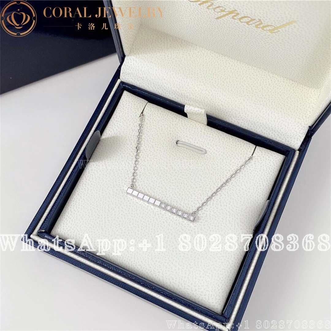 Chopard Ice Cube Necklace Ethical White Gold Half Set Diamonds Ref Number 817702 1002 Coral (4)