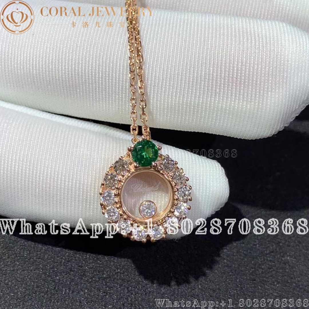 Chopard Joaillerie Rose Gold Emerald Diamond Pendant Coral (1)