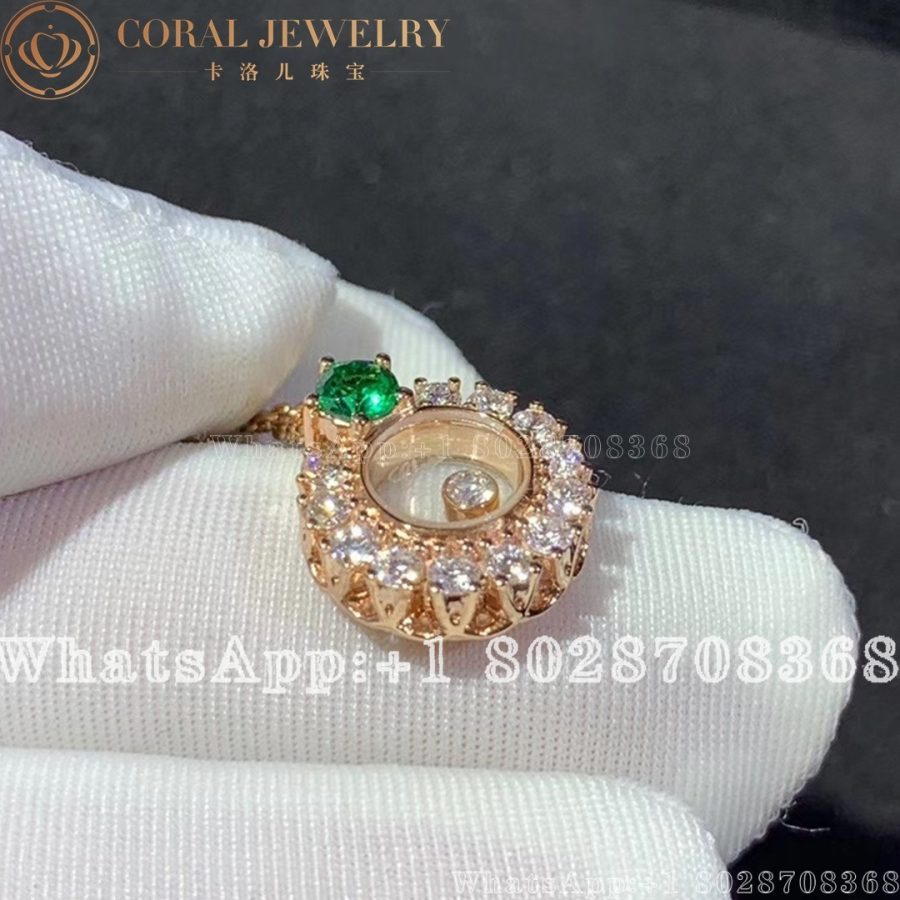 Chopard Joaillerie Rose Gold Emerald Diamond Pendant Coral (3)