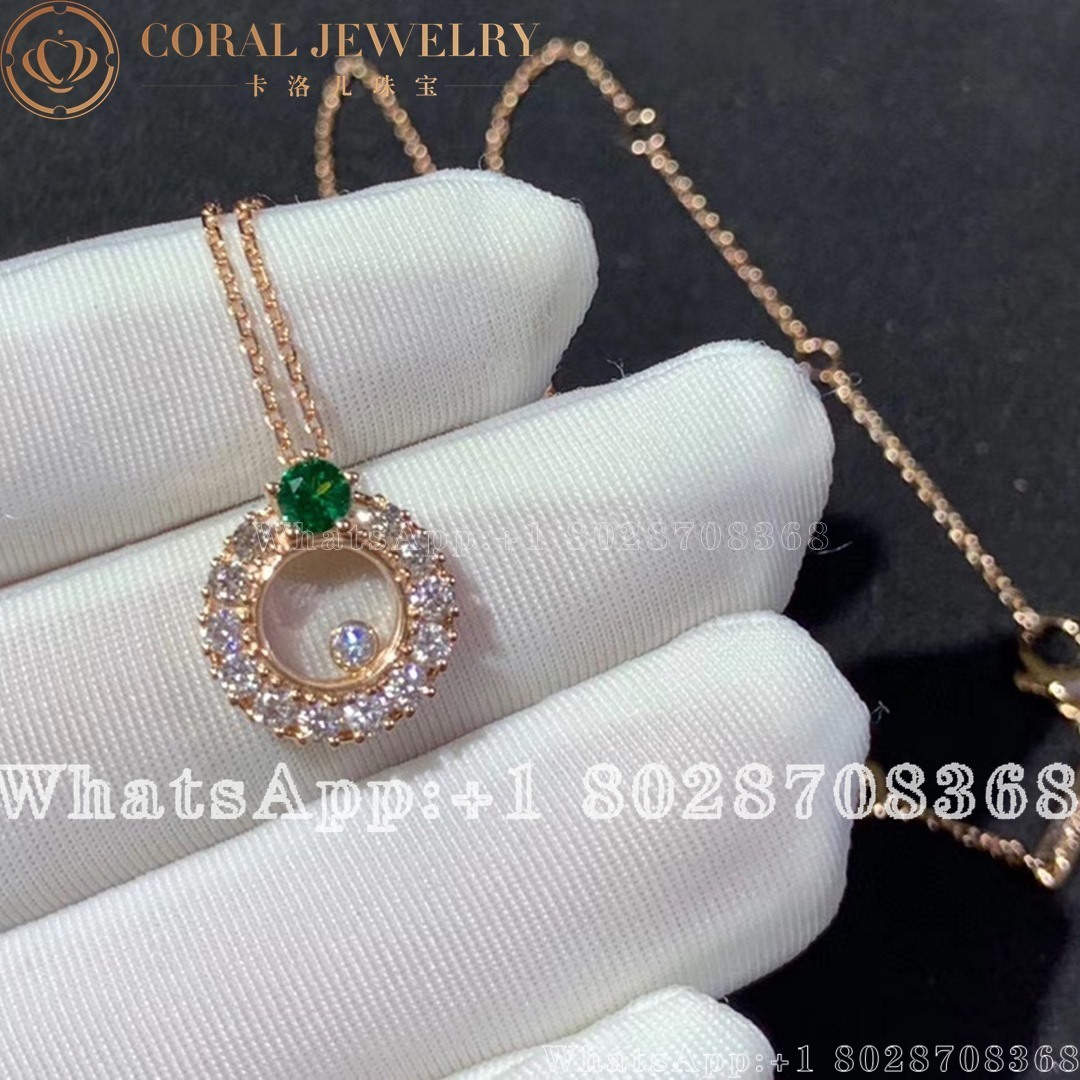 Chopard Joaillerie Rose Gold Emerald Diamond Pendant Coral (6)