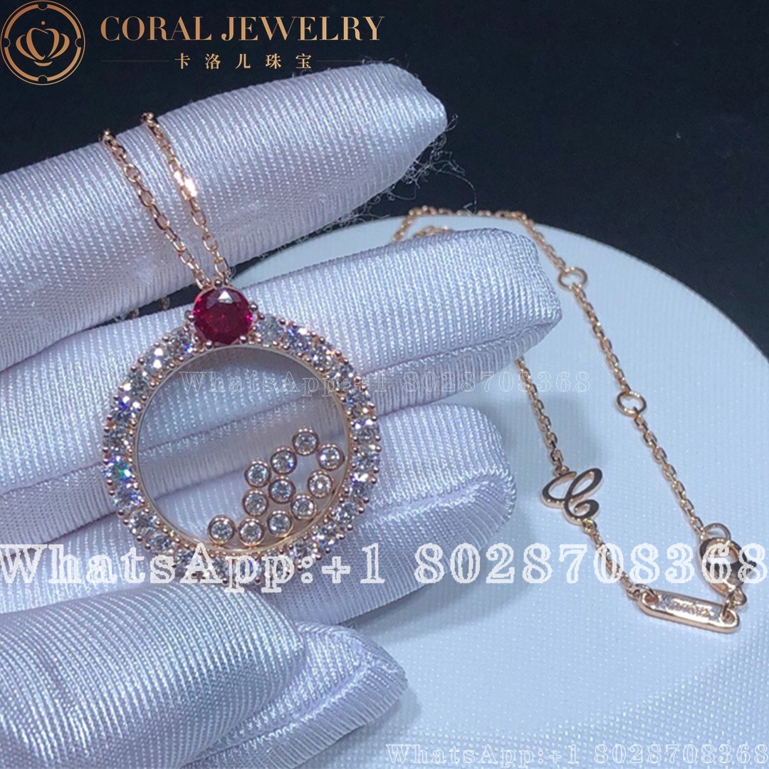 Chopard Joaillerie Rose Gold Ruby Diamond Pendant Coral (3)