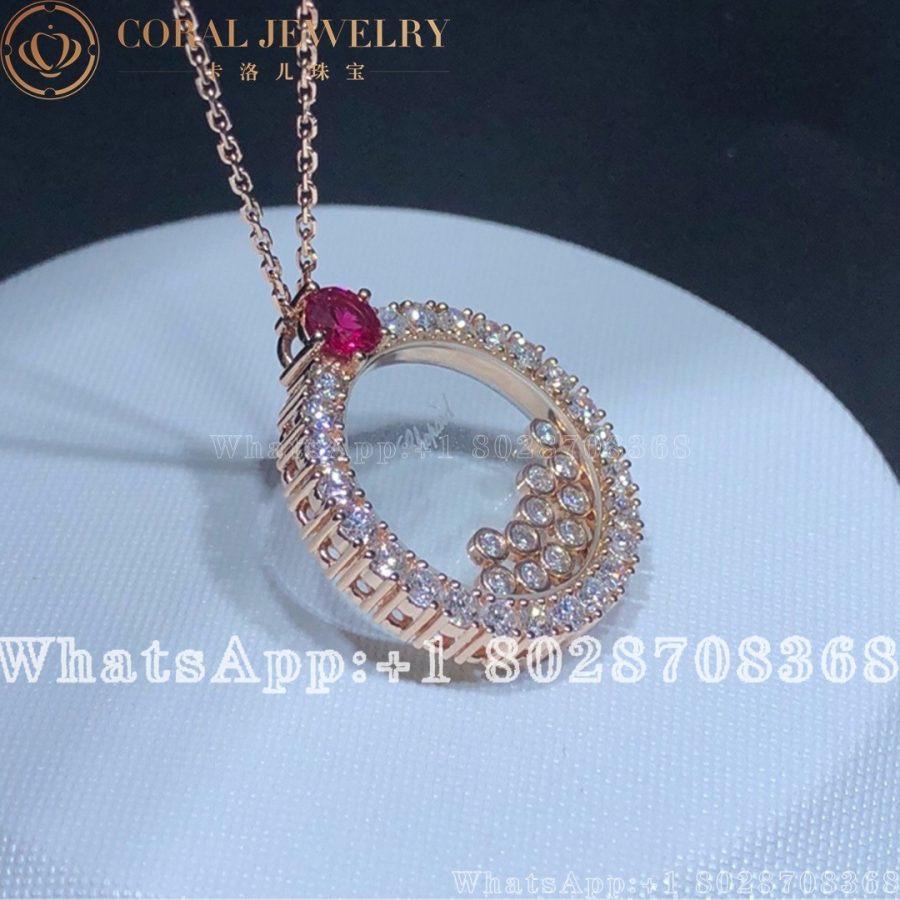 Chopard Joaillerie Rose Gold Ruby Diamond Pendant Coral (4)