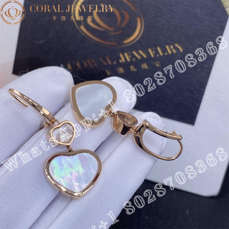 Happy Hearts Earrings Ethical Rose Gold Diamonds Mother Of Pearl 837482 5310 Coral (4)