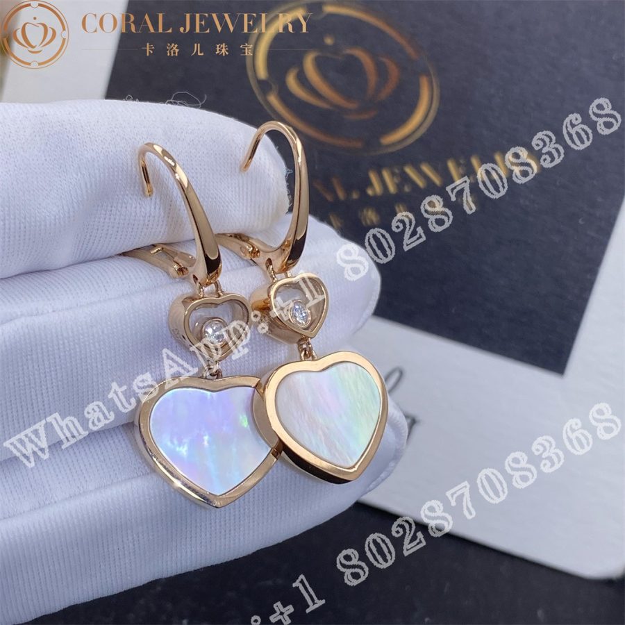 Happy Hearts Earrings Ethical Rose Gold Diamonds Mother Of Pearl 837482 5310 Coral (5)