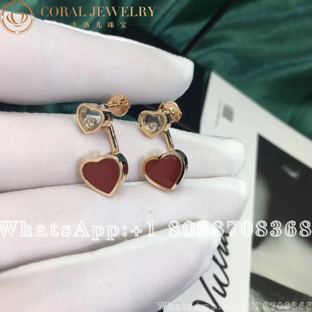 Happy Hearts Earrings Ethical Rose Gold Diamonds Red Stone 83a082 5801 Coral (1)