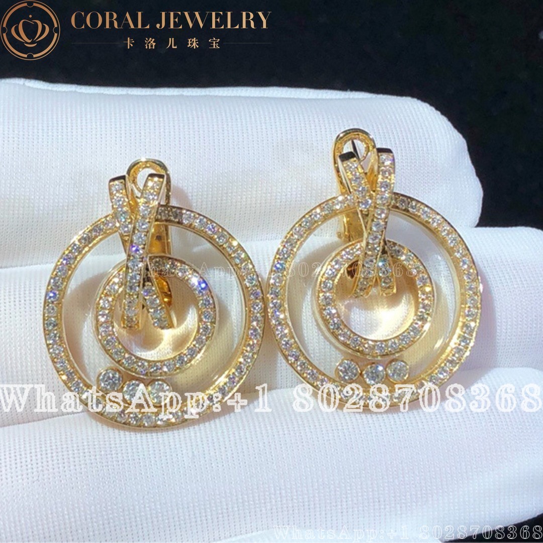 Chopard Happy Diamonds 18k Yellow Gold Earclips Earrings Coral (1)