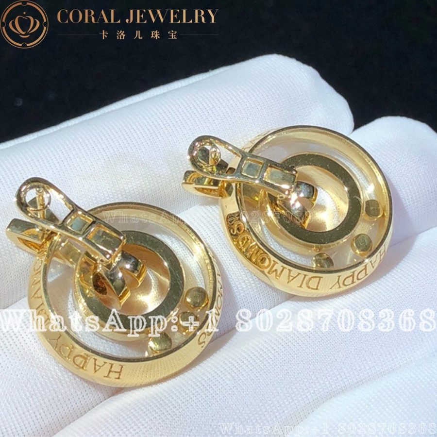 Chopard Happy Diamonds 18k Yellow Gold Earclips Earrings Coral (7)