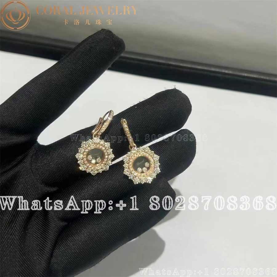 Chopard Happy Diamonds Joaillerie Rose Gold Diamond Earrings 83a379 1001 Coral (4)