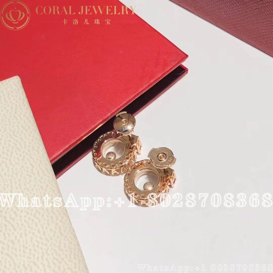 Chopard Happy Diamonds Joaillerie Rose Gold Ruby Diamond Earrings 839466 5901 Coral (2)