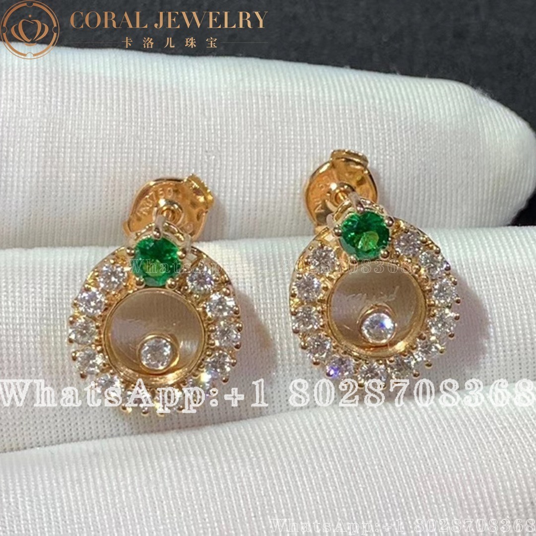 Chopard Joaillerie Yellow Gold Emerald Diamond Earrings 839466 5901 (1)