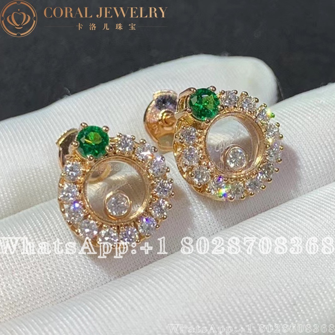 Chopard Joaillerie Yellow Gold Emerald Diamond Earrings 839466 5901 (4)