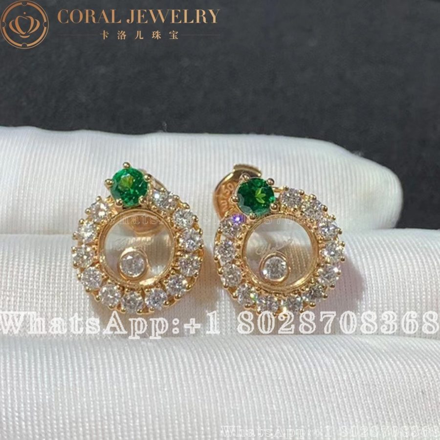 Chopard Joaillerie Yellow Gold Emerald Diamond Earrings 839466 5901 (6)