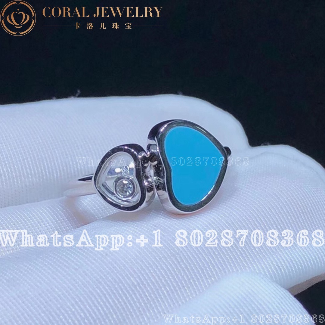 Chopard Happy Hearts Ring Ethical White Gold Diamond Turquoise Stone 29482 5400 Coral (4)