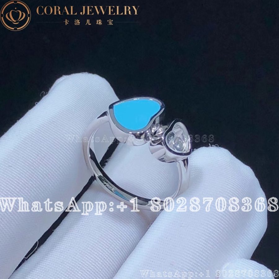 Chopard Happy Hearts Ring Ethical White Gold Diamond Turquoise Stone 29482 5400 Coral (5)