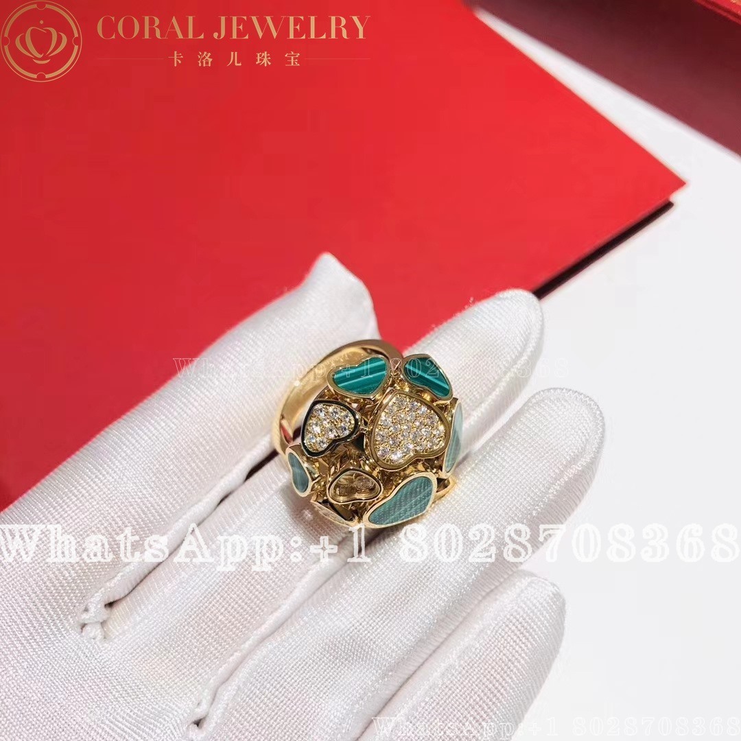 Chopard Happy Hearts Rose Gold Malachite Ring 827482 5351 Coral (1)