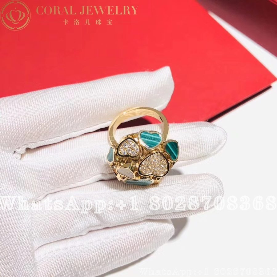 Chopard Happy Hearts Rose Gold Malachite Ring 827482 5351 Coral (2)