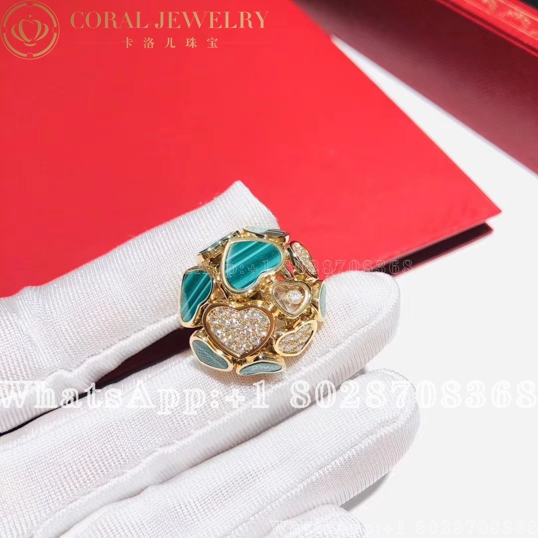 Chopard Happy Hearts Rose Gold Malachite Ring 827482 5351 Coral (3)