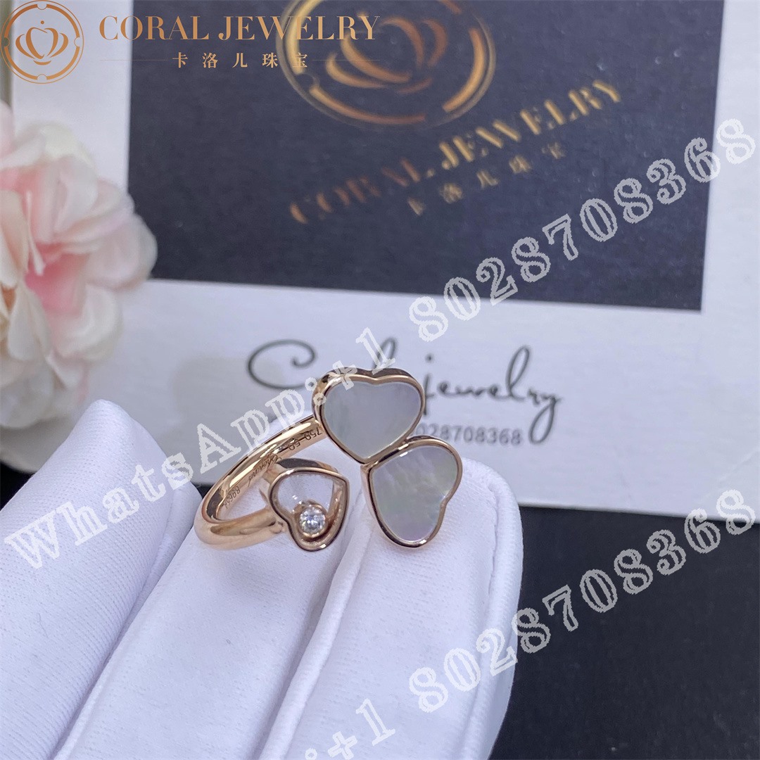 Chopard Happy Hearts Rose Gold Pearl Diamond Ring 82a083 5310 Coral (1)