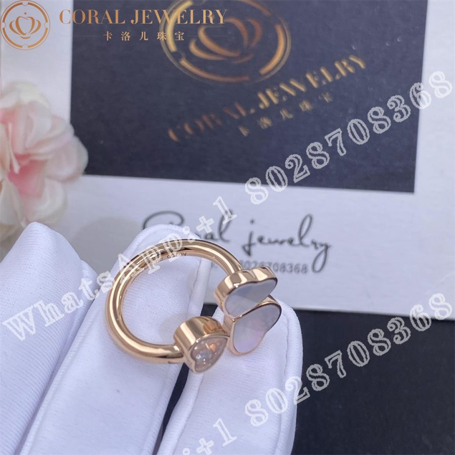 Chopard Happy Hearts Rose Gold Pearl Diamond Ring 82a083 5310 Coral (2)