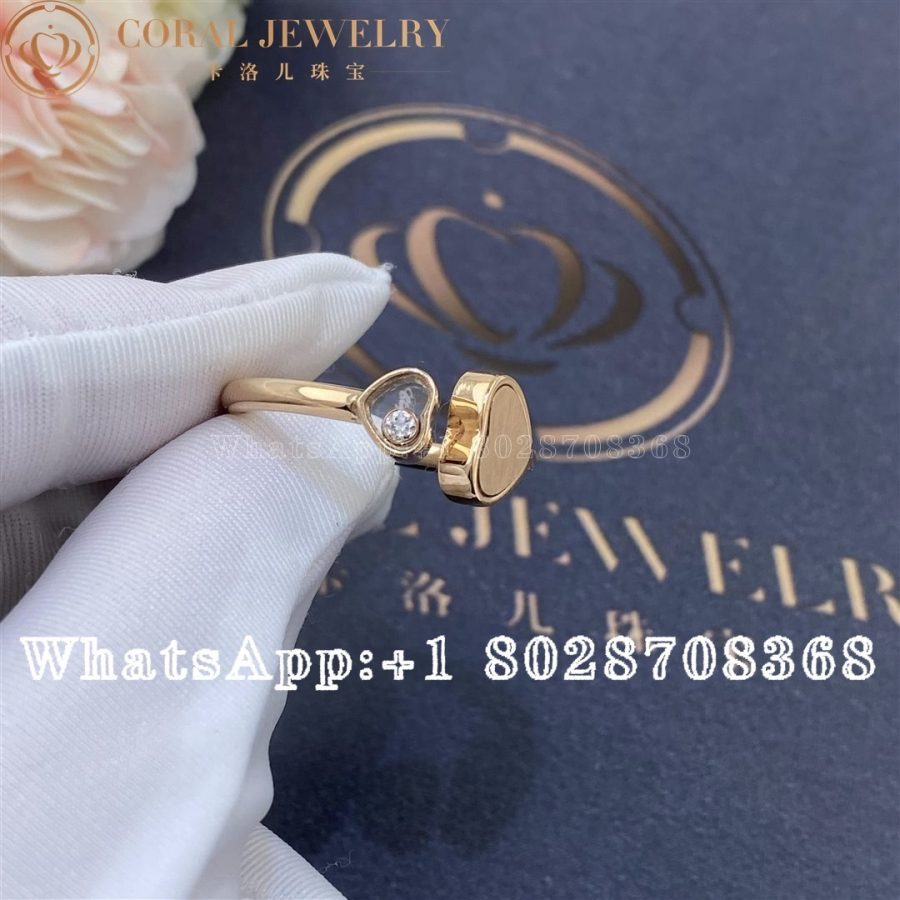 Chopard Happy Hearts Rose Gold Rose Stone Ring 829482 5610 Coral (3)