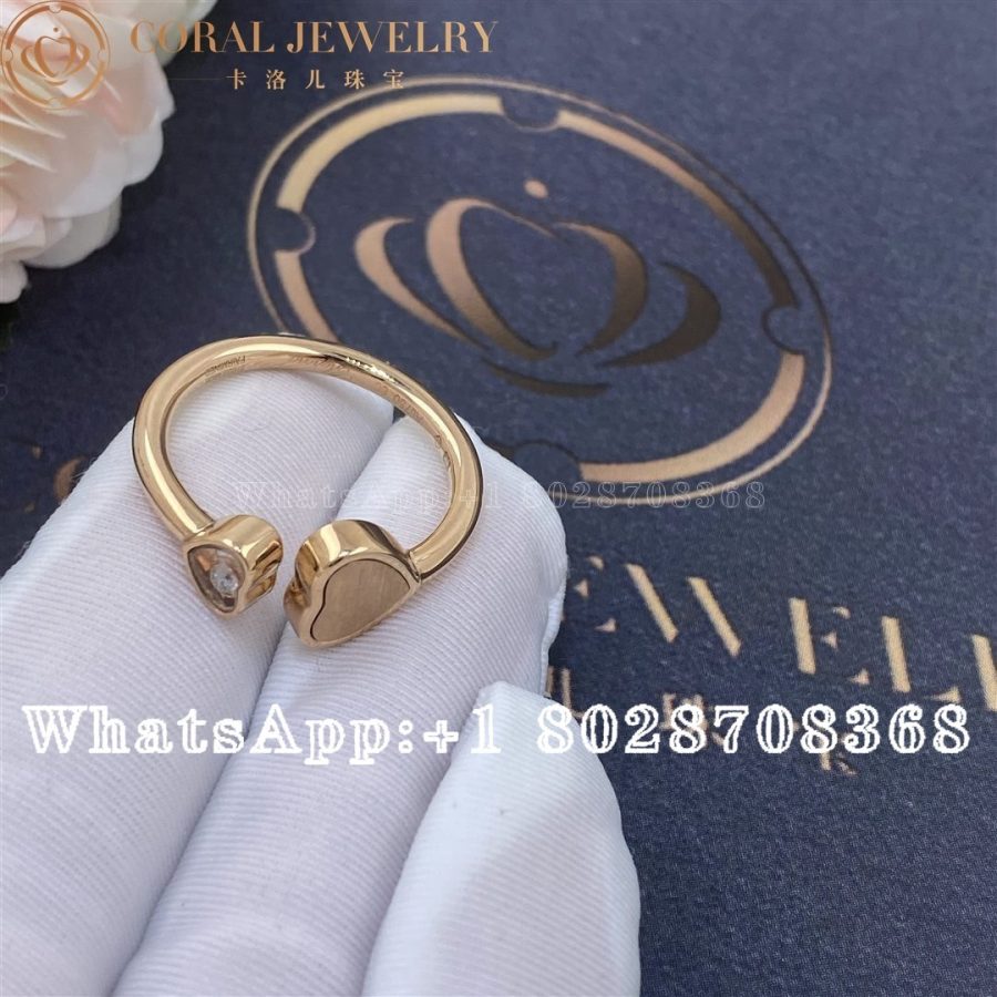 Chopard Happy Hearts Rose Gold Rose Stone Ring 829482 5610 Coral (4)