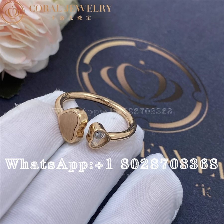 Chopard Happy Hearts Rose Gold Rose Stone Ring 829482 5610 Coral (5)