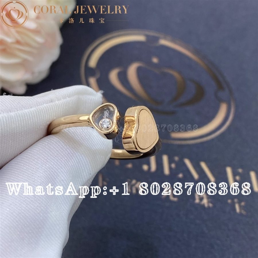 Chopard Happy Hearts Rose Gold Rose Stone Ring 829482 5610 Coral (6)