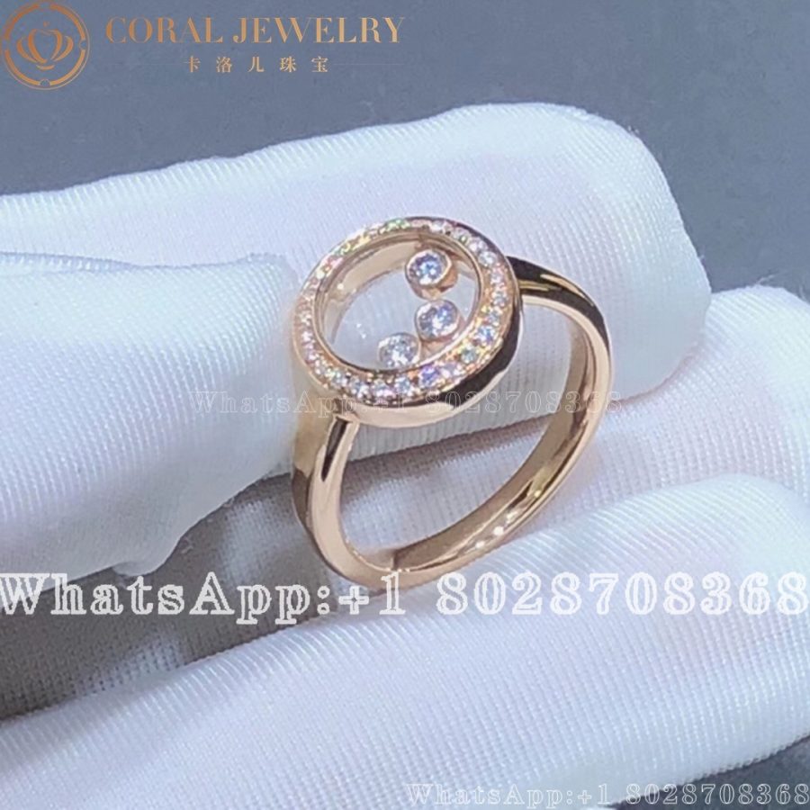 Chopard Happy Curves Rose Gold Diamond Pave Ring 829562 5039 Coral (3)