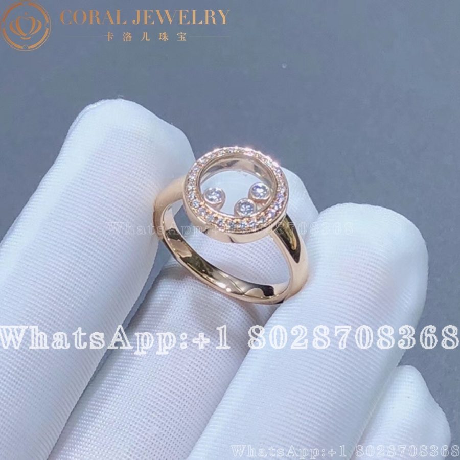 Chopard Happy Curves Rose Gold Diamond Pave Ring 829562 5039 Coral (6)