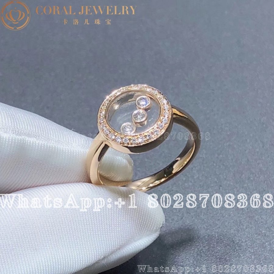 Chopard Happy Curves Rose Gold Diamond Pave Ring 829562 5039 Coral (7)