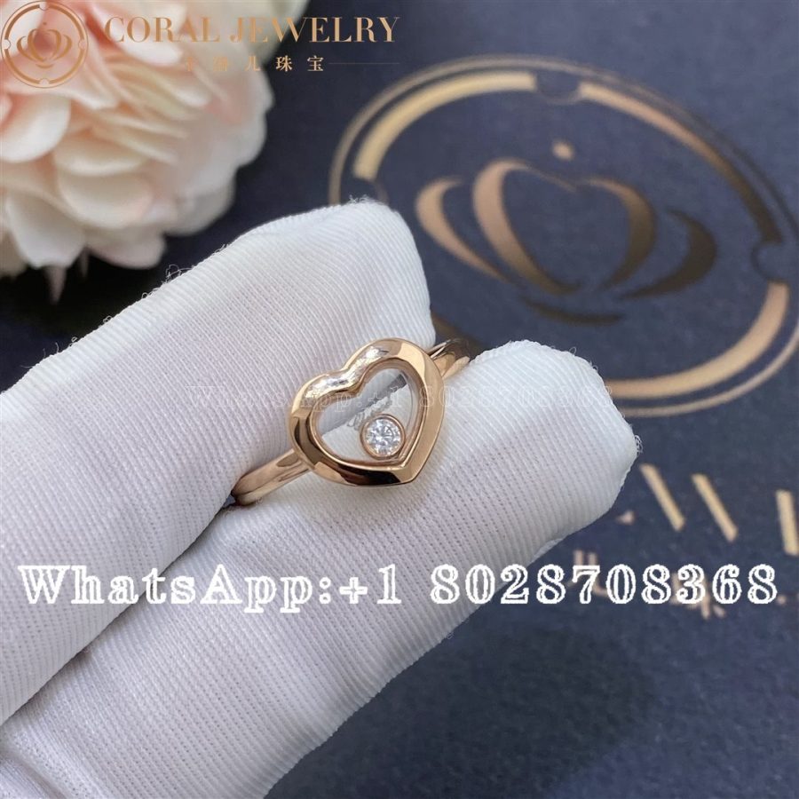 Chopard Happy Diamonds Icons Ring Ethical Rose Gold Diamond 82a054 5000 Coral (6)