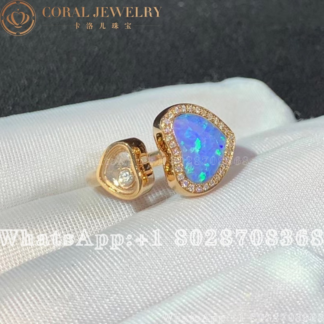 Chopard Happy Hearts Ring Set With Opal And Diamond 829482 5930 Coral (10)