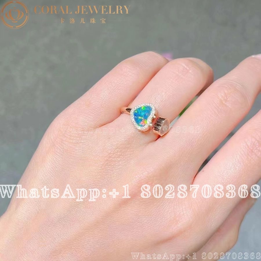 Chopard Happy Hearts Ring Set With Opal And Diamond 829482 5930 Coral (3)