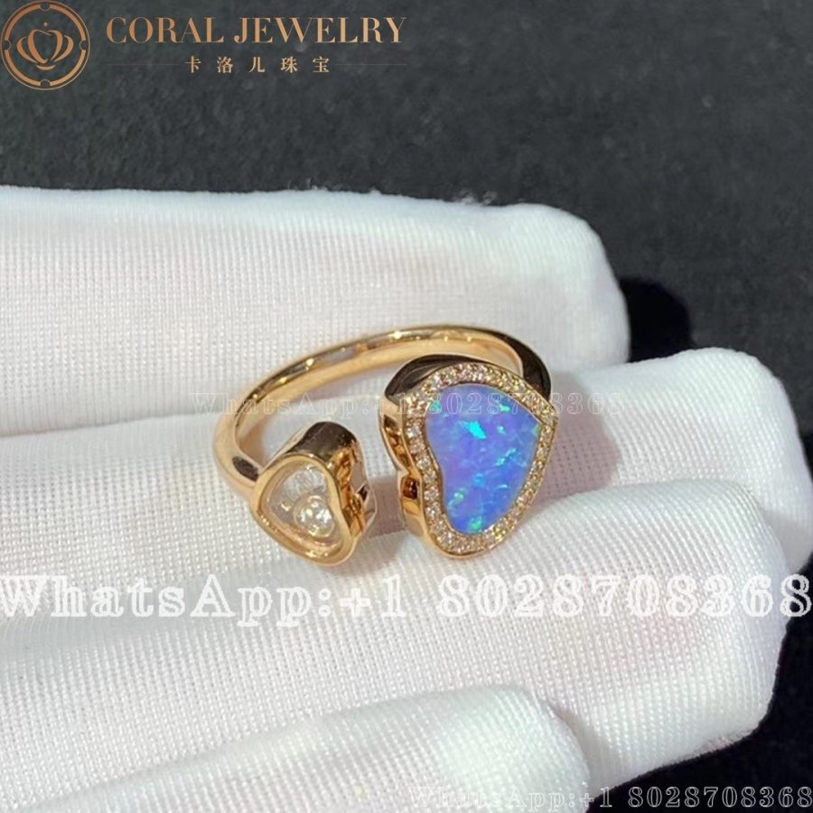 Chopard Happy Hearts Ring Set With Opal And Diamond 829482 5930 Coral (7)