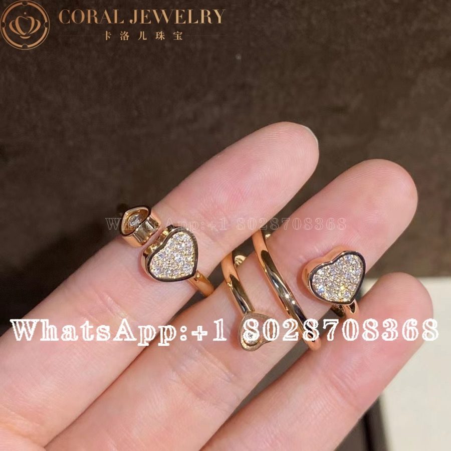 Chopard Happy Hearts Rose Gold Diamond Ring 829482 5910 Coral (3)