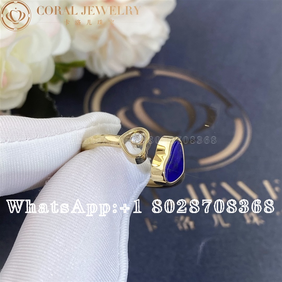 Chopard Happy Hearts Yellow Gold Blue Stone Ring 829482 5500 Coral (2)