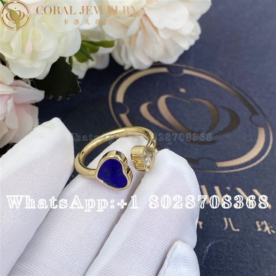 Chopard Happy Hearts Yellow Gold Blue Stone Ring 829482 5500 Coral (4)