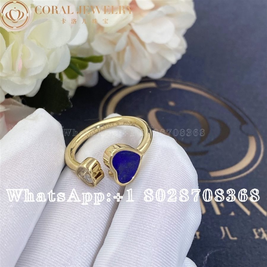 Chopard Happy Hearts Yellow Gold Blue Stone Ring 829482 5500 Coral (5)