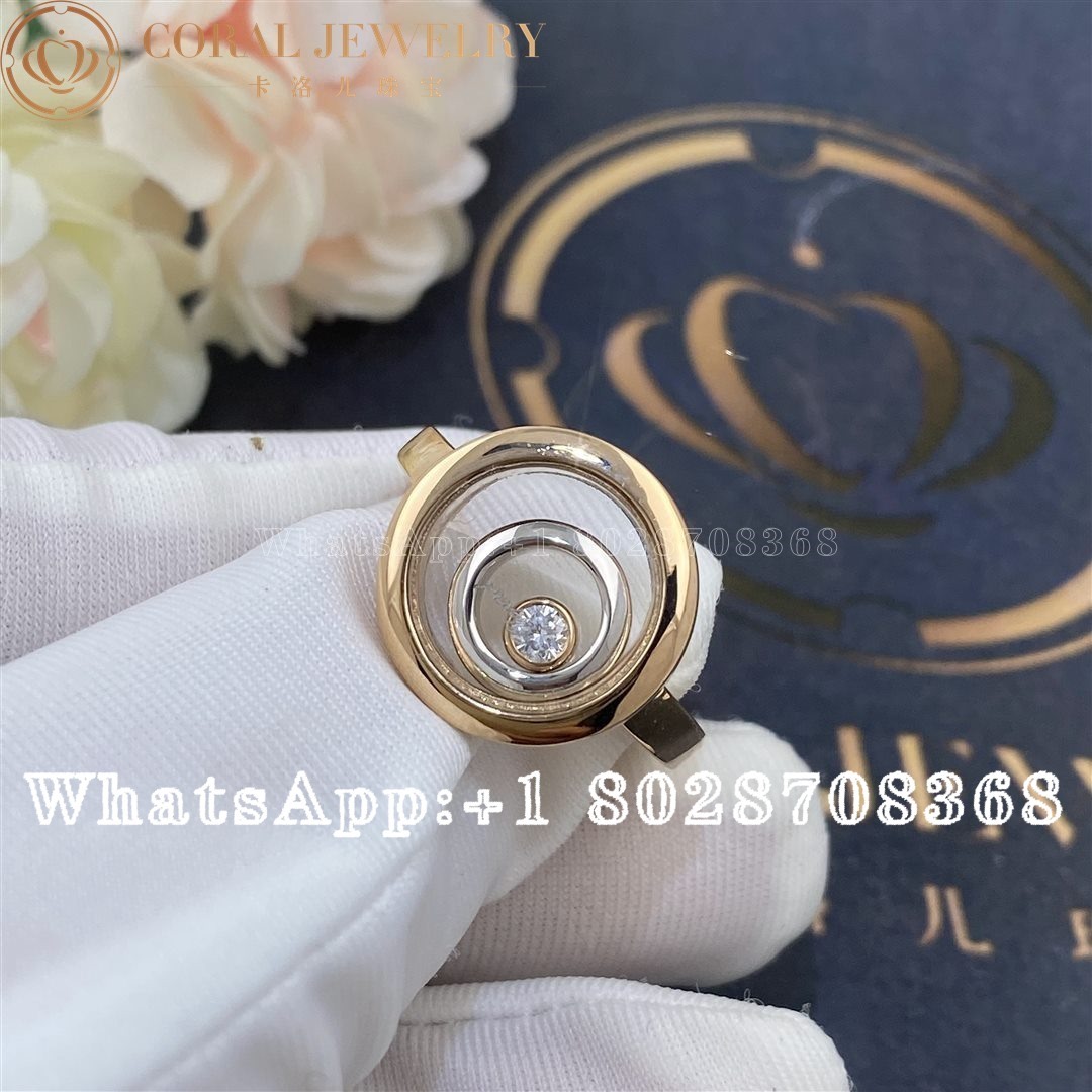 Chopard Happy Spirit Ring Ethical Rose Gold Ethical White Gold Diamond 828230 9010 Coral (2)