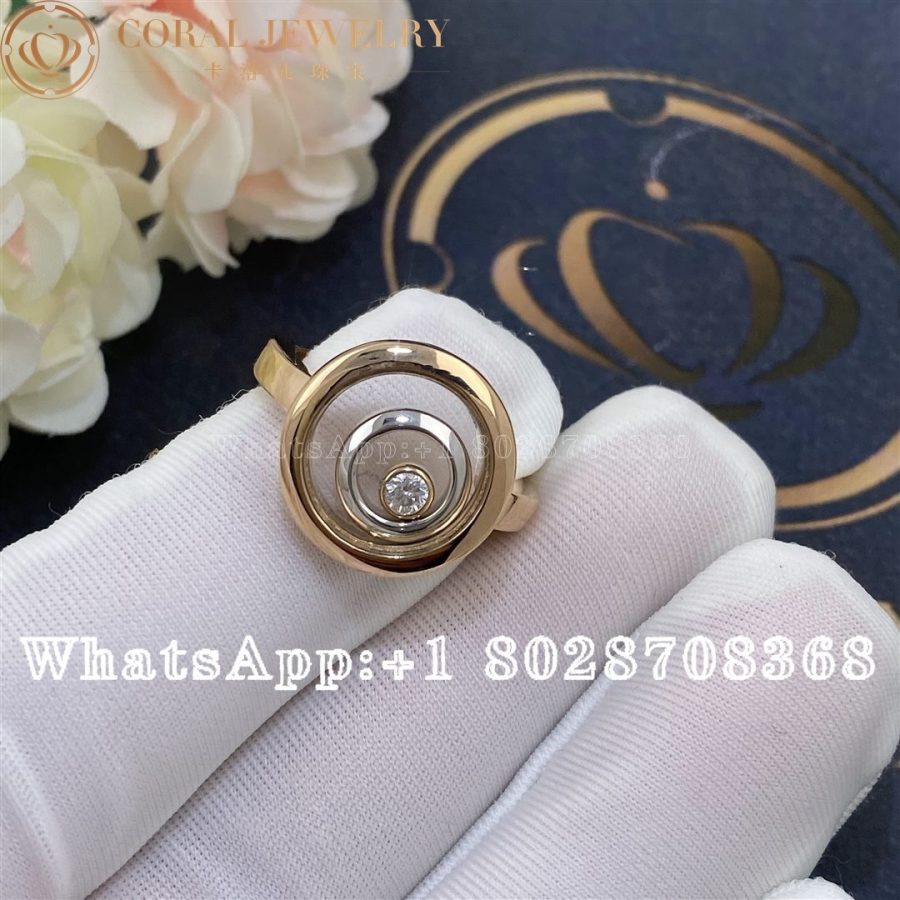 Chopard Happy Spirit Ring Ethical Rose Gold Ethical White Gold Diamond 828230 9010 Coral (3)