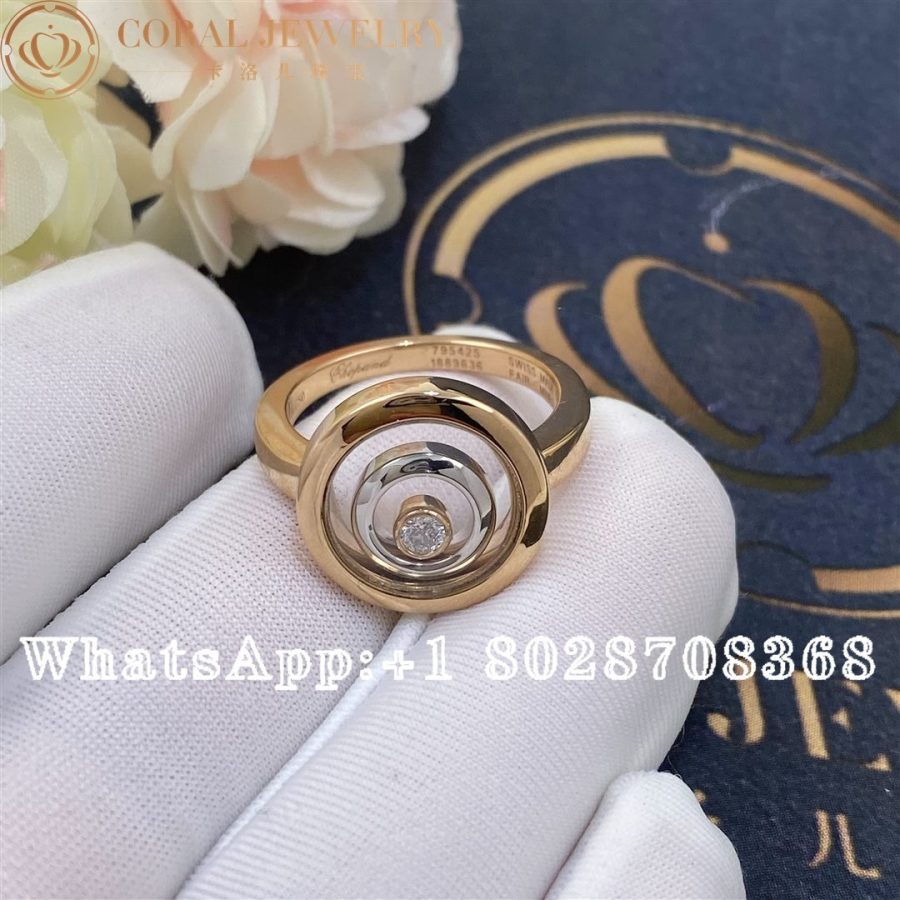 Chopard Happy Spirit Ring Ethical Rose Gold Ethical White Gold Diamond 828230 9010 Coral (4)