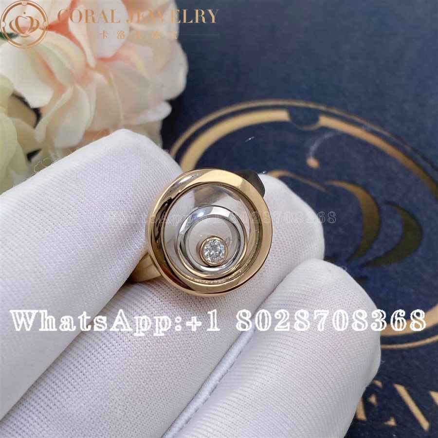 Chopard Happy Spirit Ring Ethical Rose Gold Ethical White Gold Diamond 828230 9010 Coral (5)