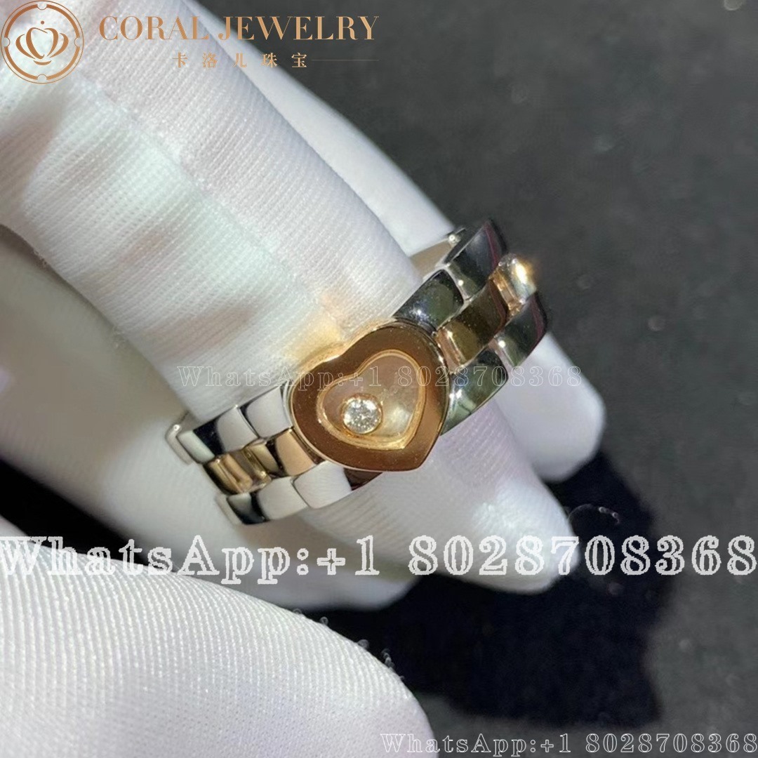 Chopard Happy Diamond White And Rose Gold Panther Link Flex Ring Coral (1)